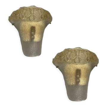 2 murano glass sconces, 1980s