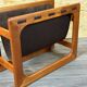 60s 70s newspaper holder Aksel Kjersgaard made of teak & leather