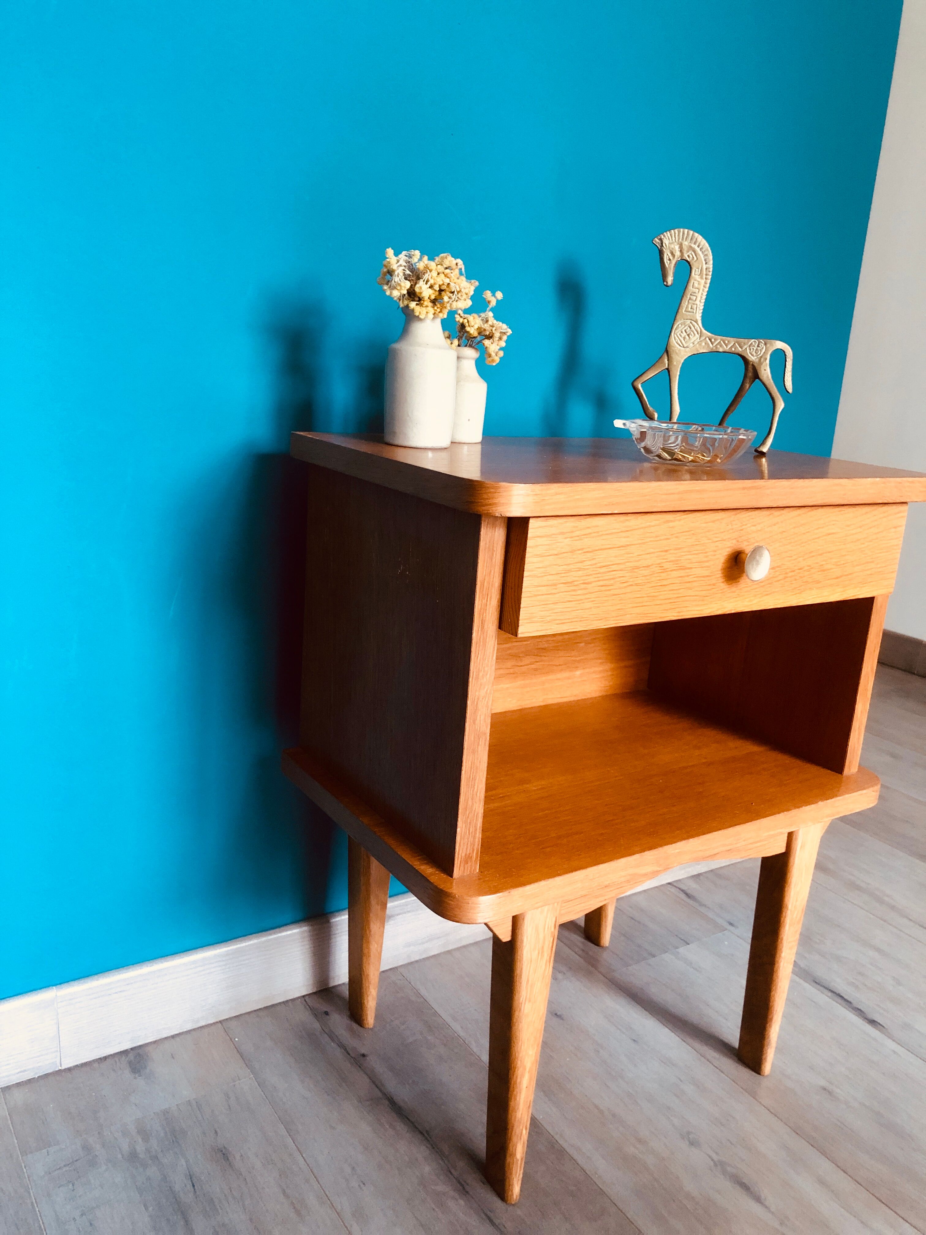 Vintage wooden bedside table