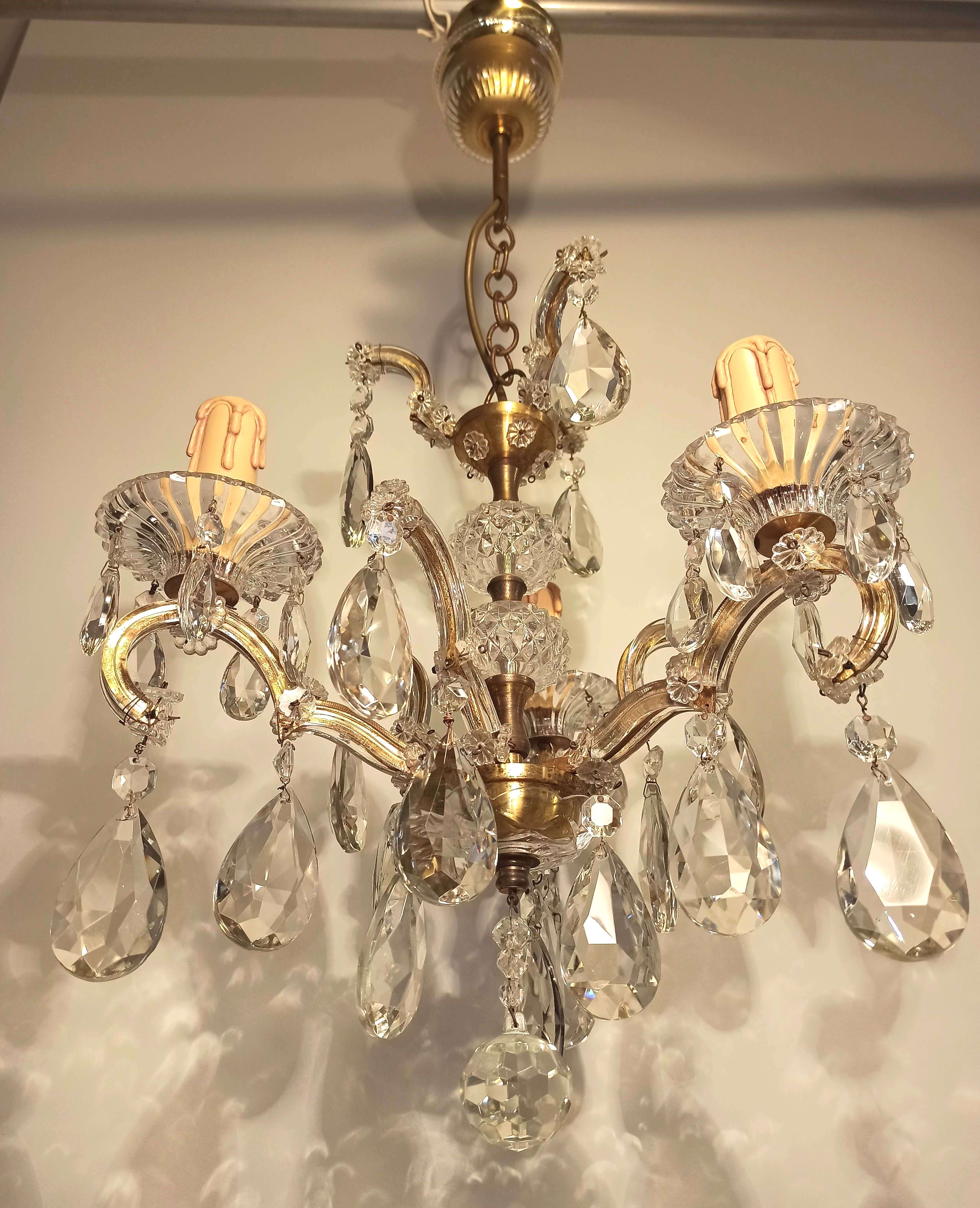 Ancien lustre à pampilles baroque