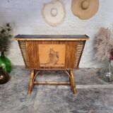 Bamboo and rattan bar 50s-60s