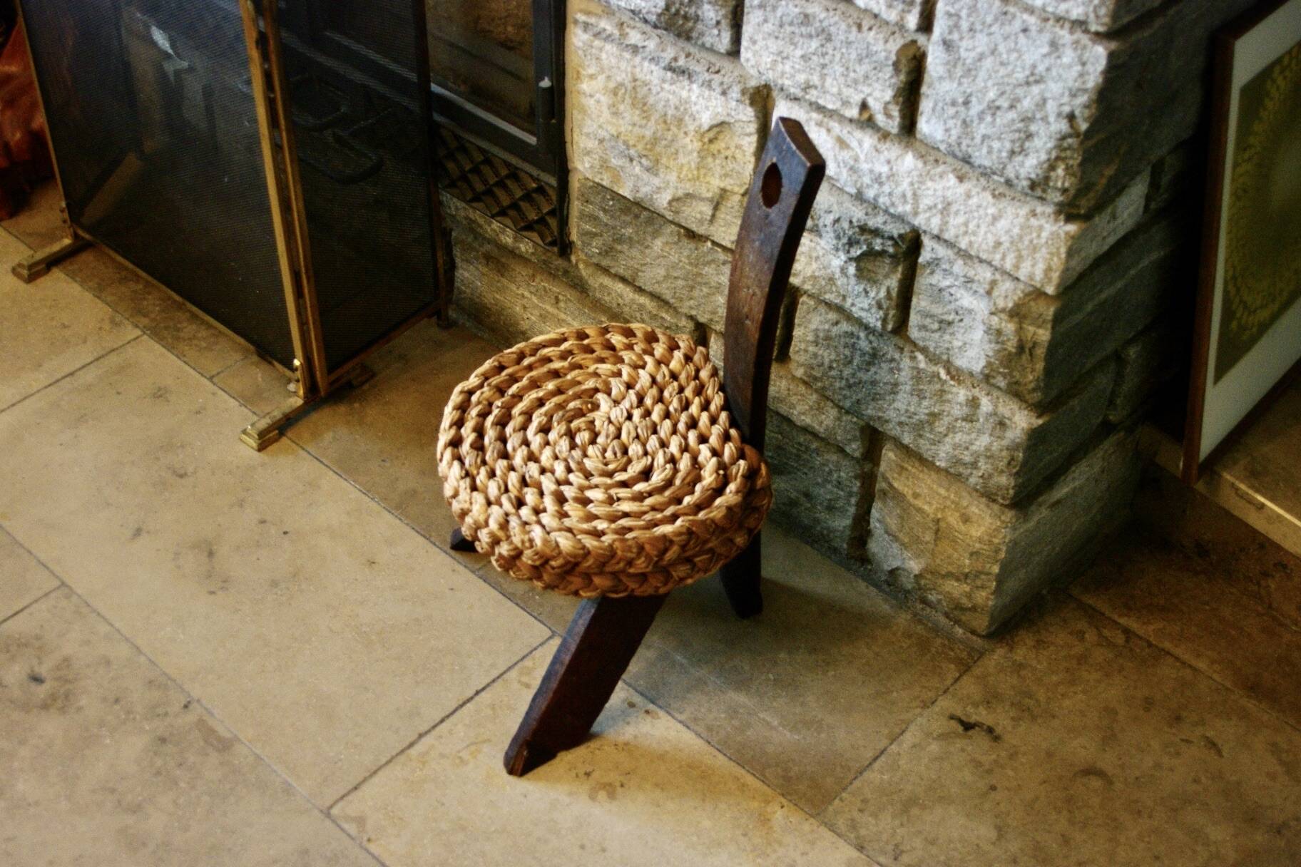 Chaise scultural brutaliste vintage 1950