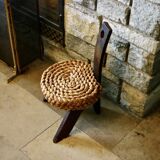 Chaise scultural brutaliste vintage 1950