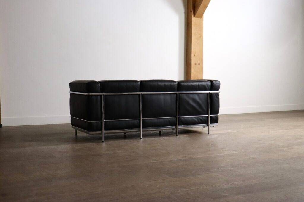 Cassina LC2 three seater sofa by Charlotte Perriand and Le Corbusier, 1980s