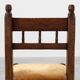 19th Century Spanish Hand-Carved oak Side Chair with Velour Seat