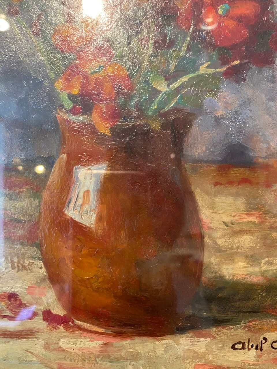 Old painting, still life with cloves by Abel Gay (1877-1961)