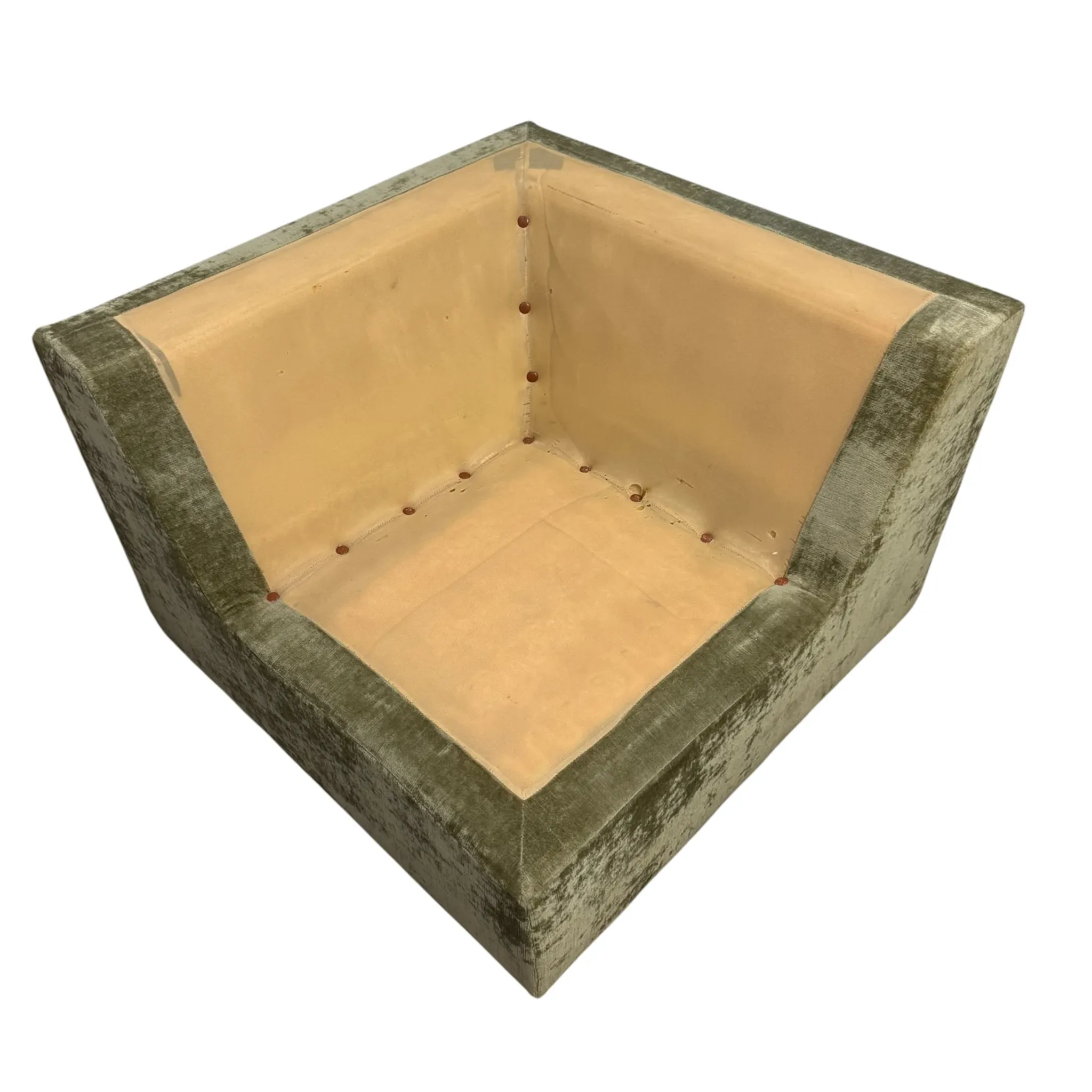 Vintage Modular Velvet Sofa Olive 2 seater