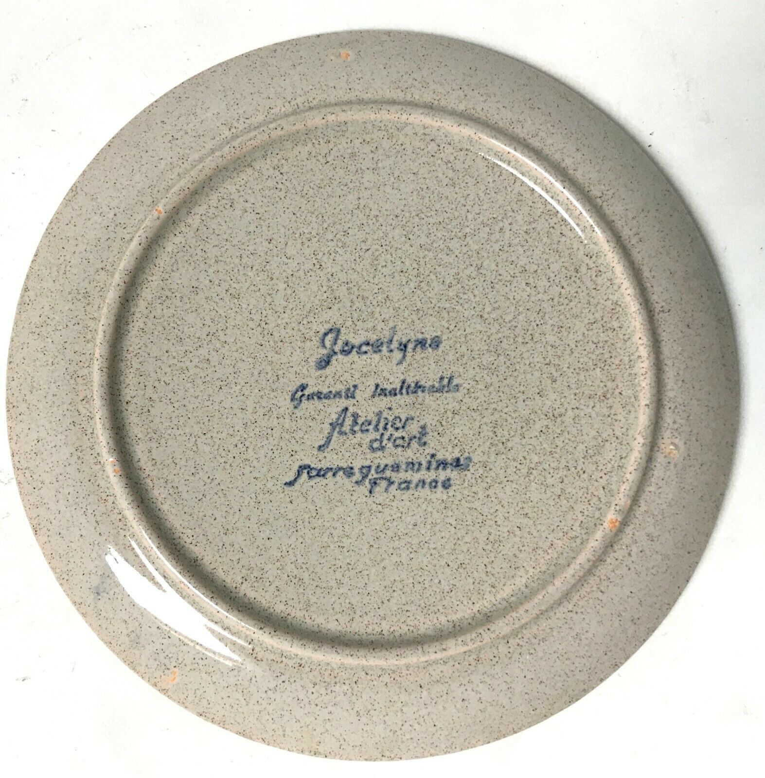 Plate Sarreguemines Jocelyne art workshop France