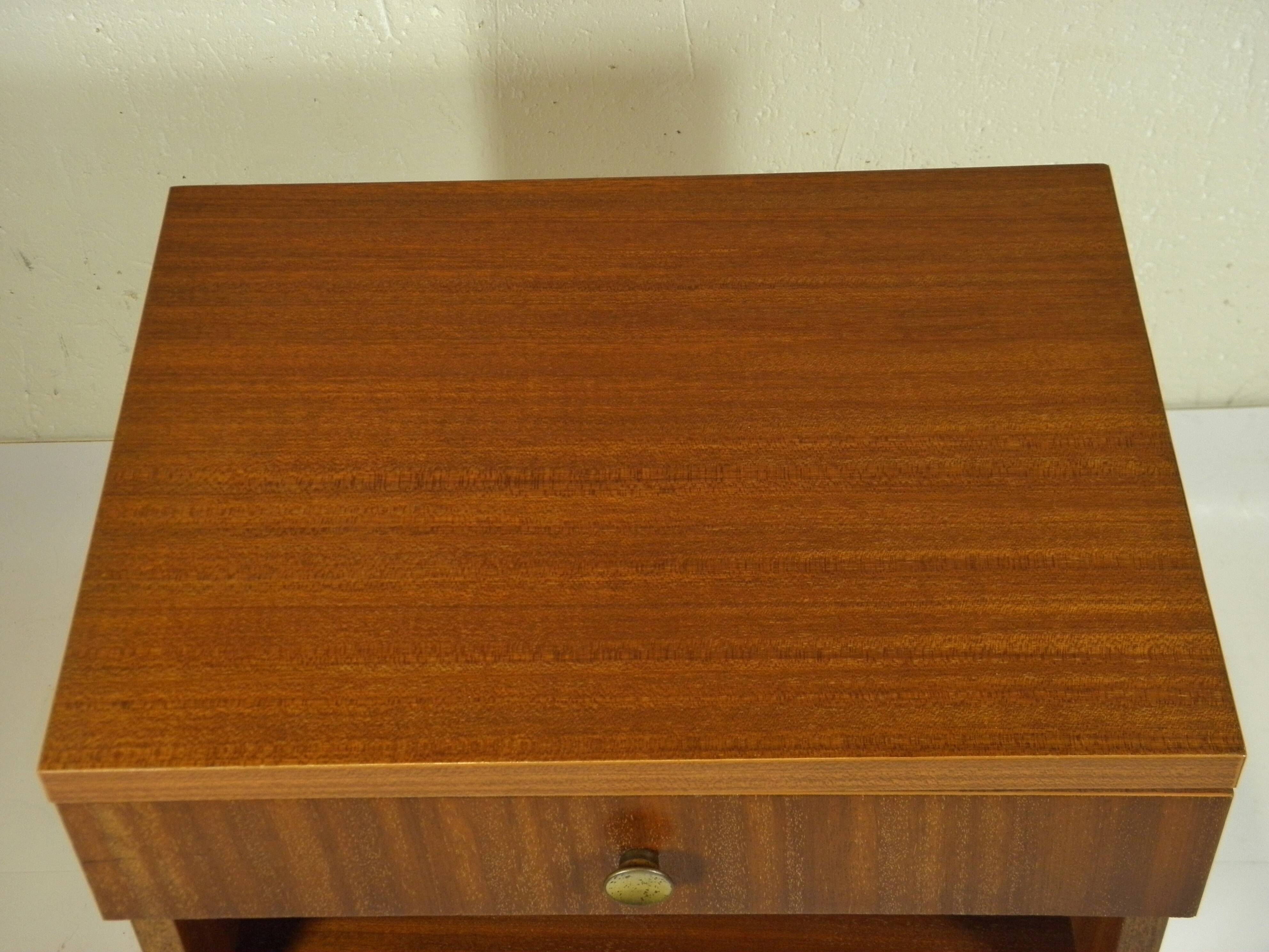 1960s bedside table with tapered legs