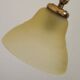 French Vintage Brass Goose Neck Table Lamp Patterned Glass Shade 5353