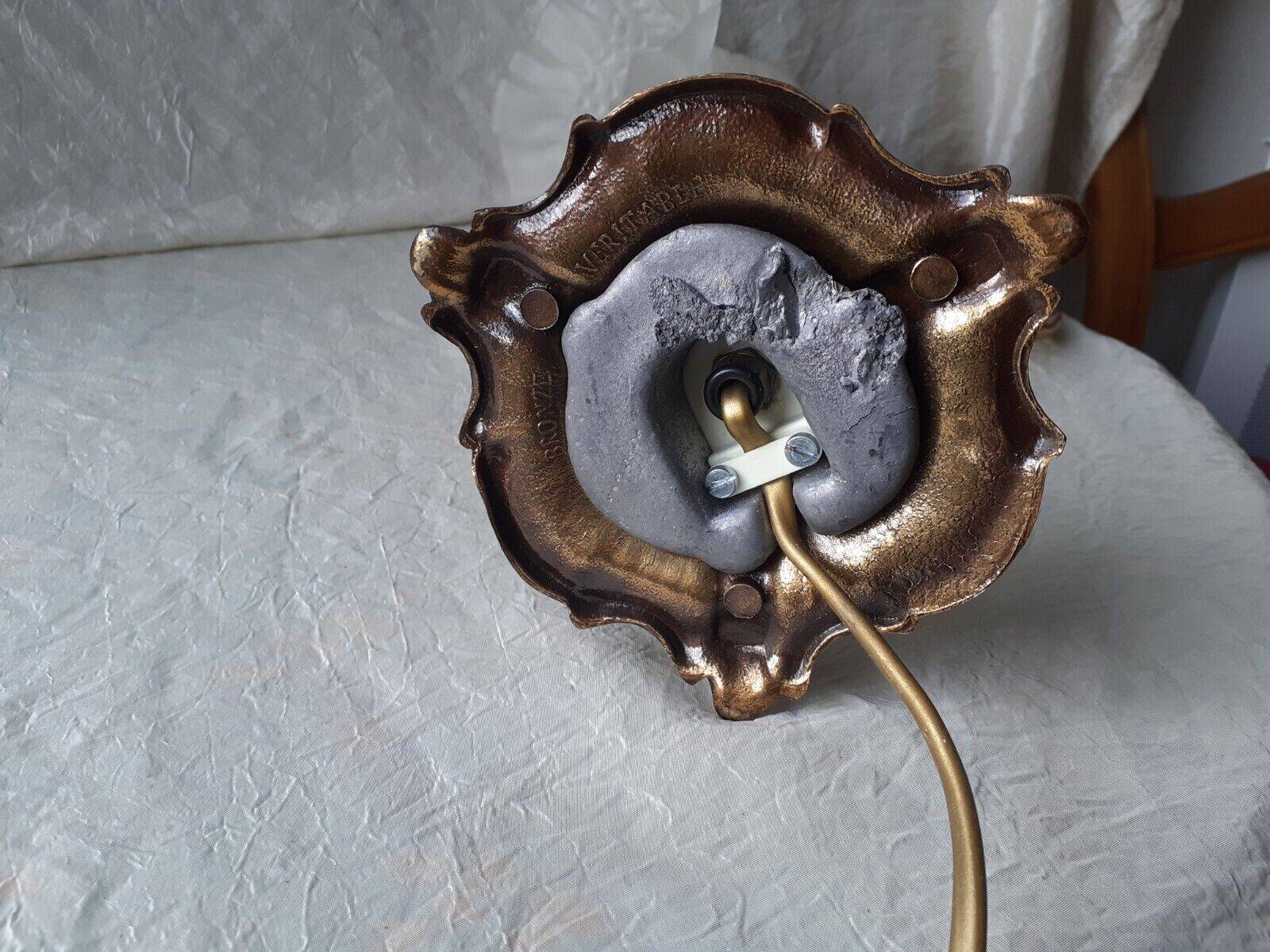 Bronze bedside table lamp 20th empire style
