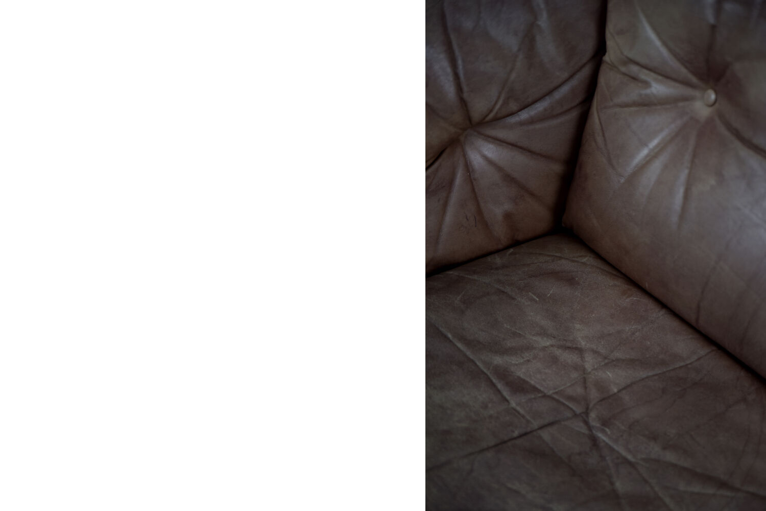 Vintage scandinavian oak & leather 2-seater Safari sofa, 1960s