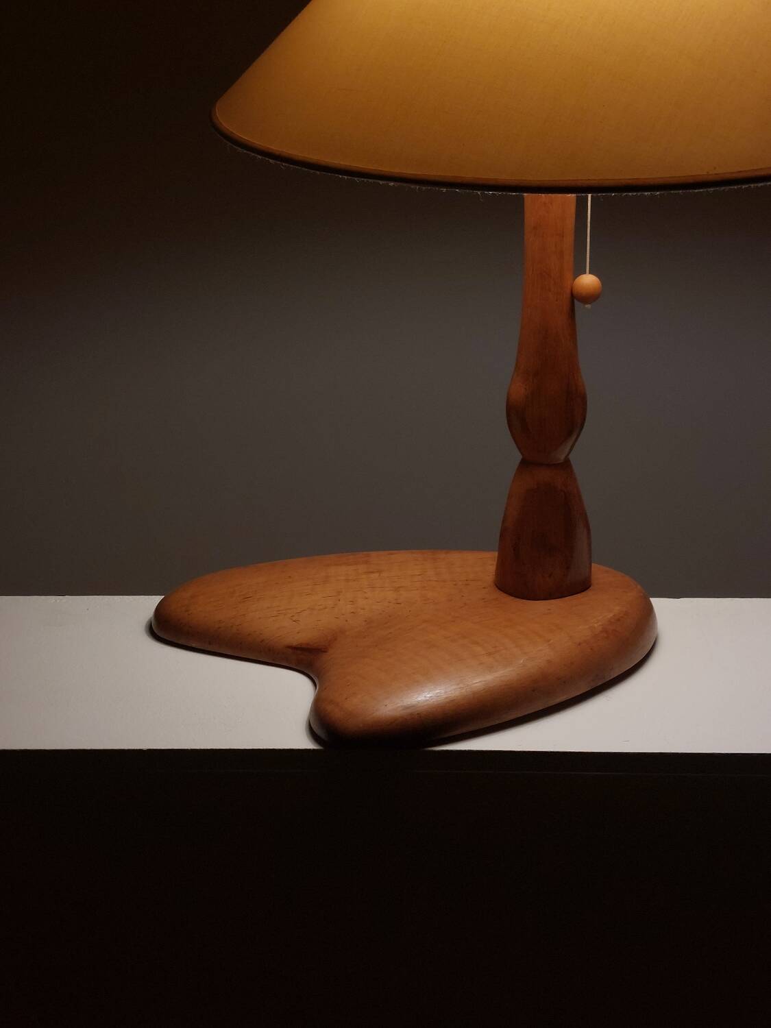 Beautiful one of a kind hand carved organic Art deco table lamp