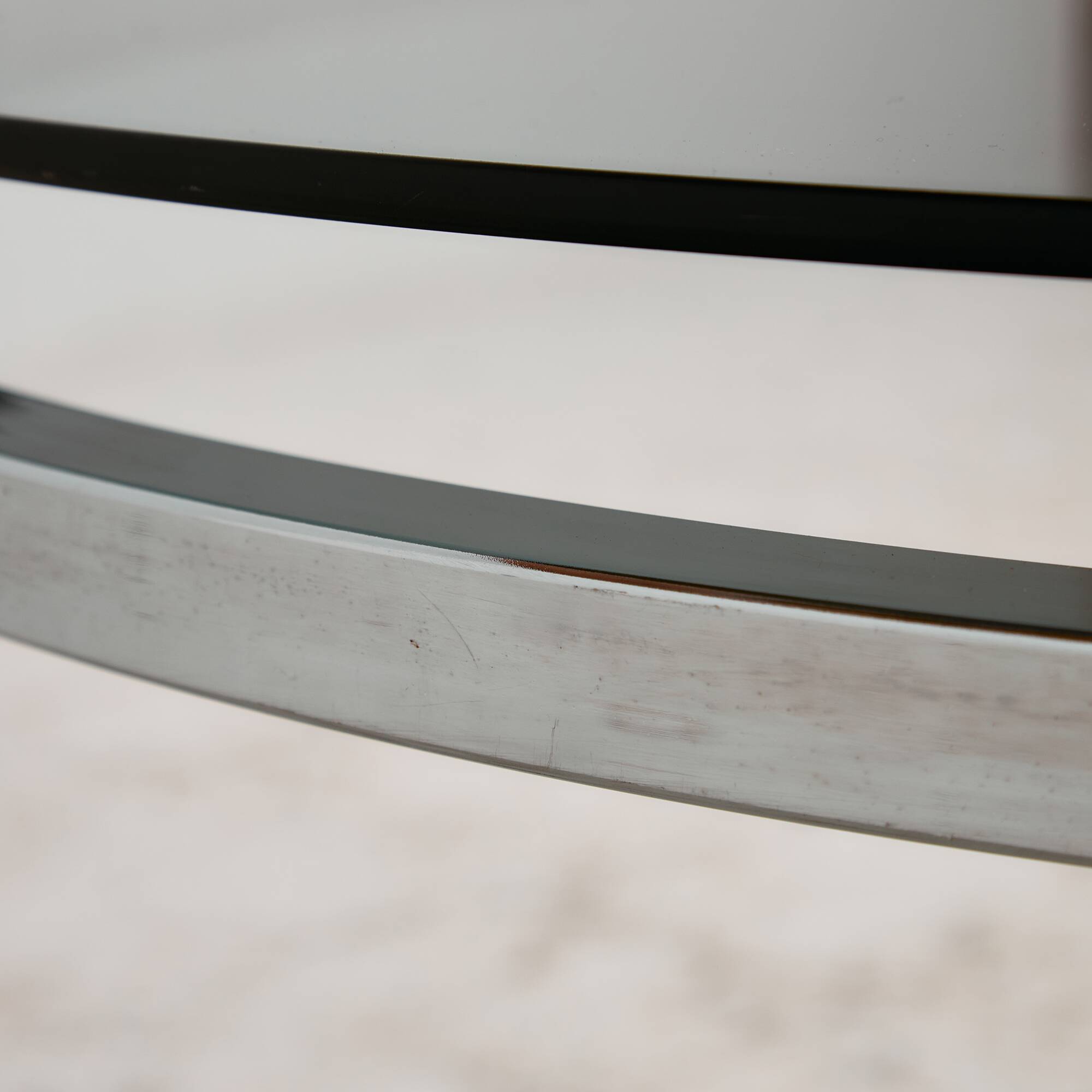 Chrome and glass coffee table