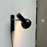 Mid-century German black minimalist wall lamp by Hustadt, 1960s.