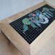 Vintage Oak &  Mosaic Coffee Table with Brids, Louis XV style 1970s