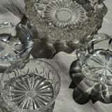 Cendrier en verre à décor géométrique