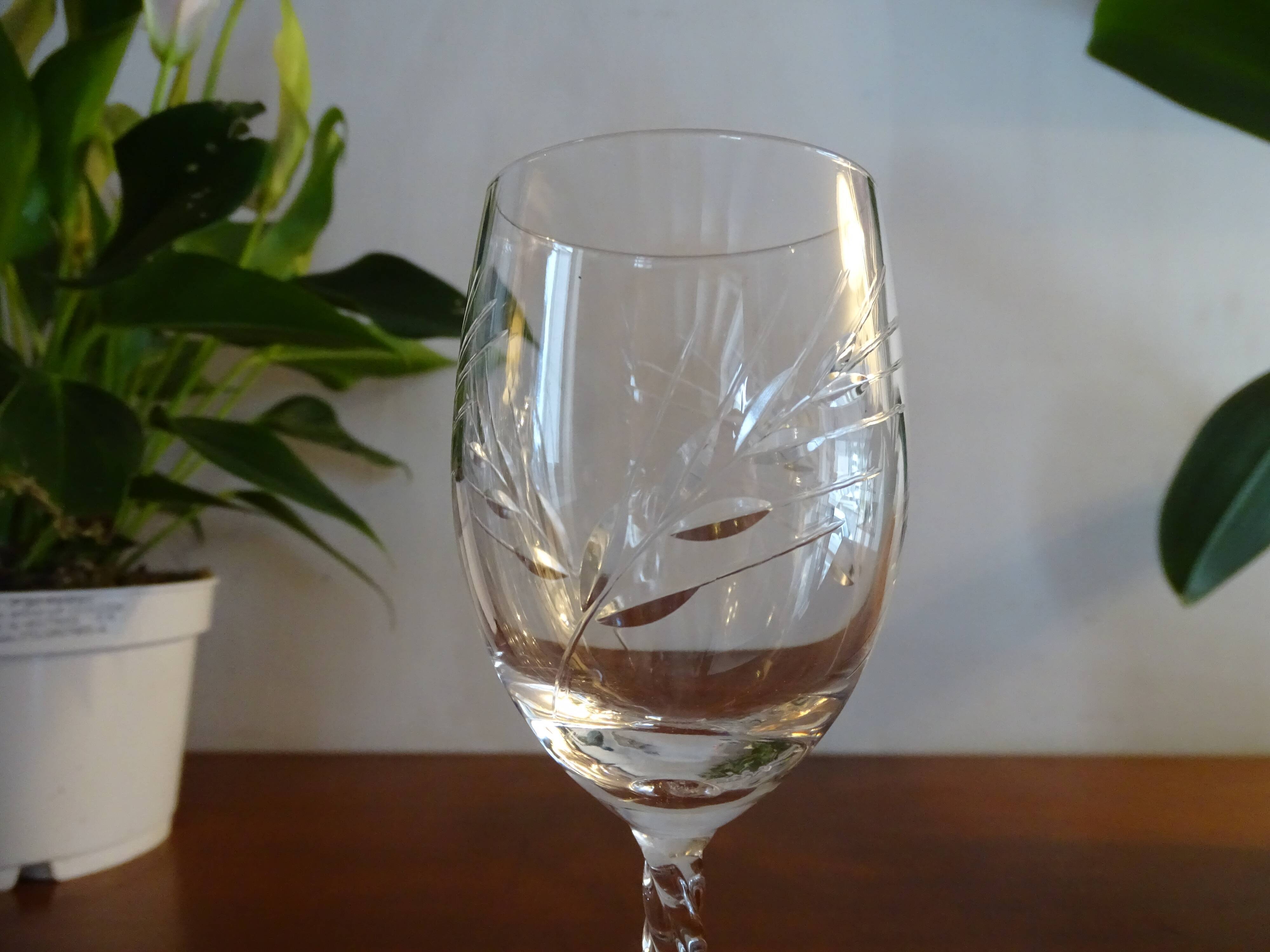8 glasses red wine crystal of Arques, model fleury epi, 17,6 cm