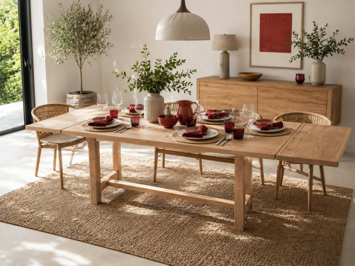 Table en chene massif avec rallonges