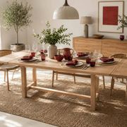 Solid oak table with extensions