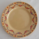 4 old flowered iron earth dessert plates