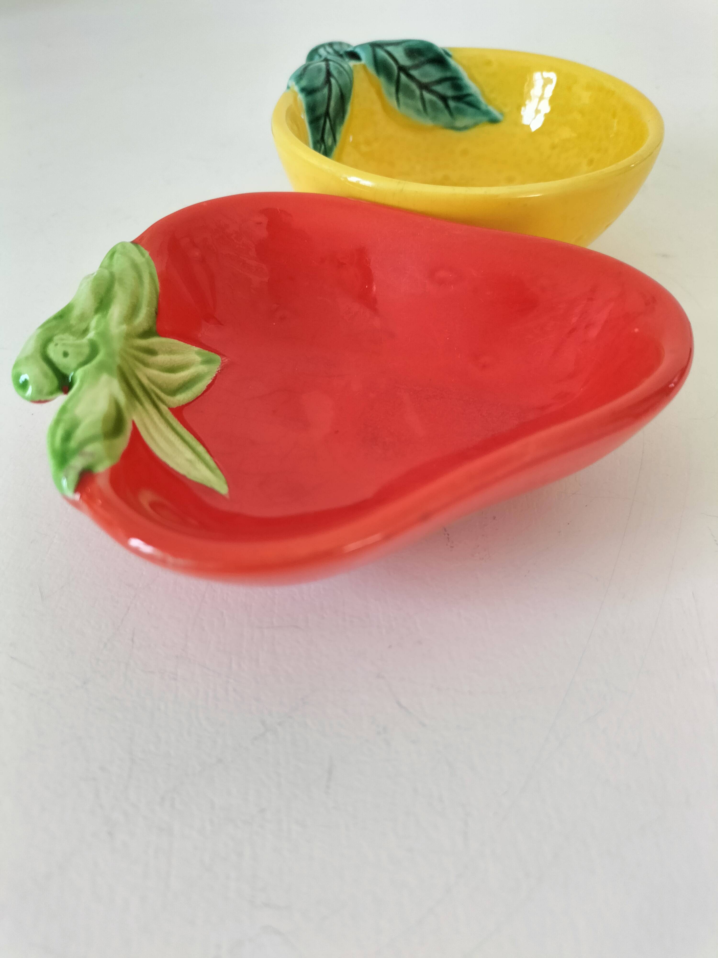 Duo de coupelles barbotine fraise & citron vintage
