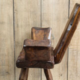 Pair of brutalist chairs made of raw wood