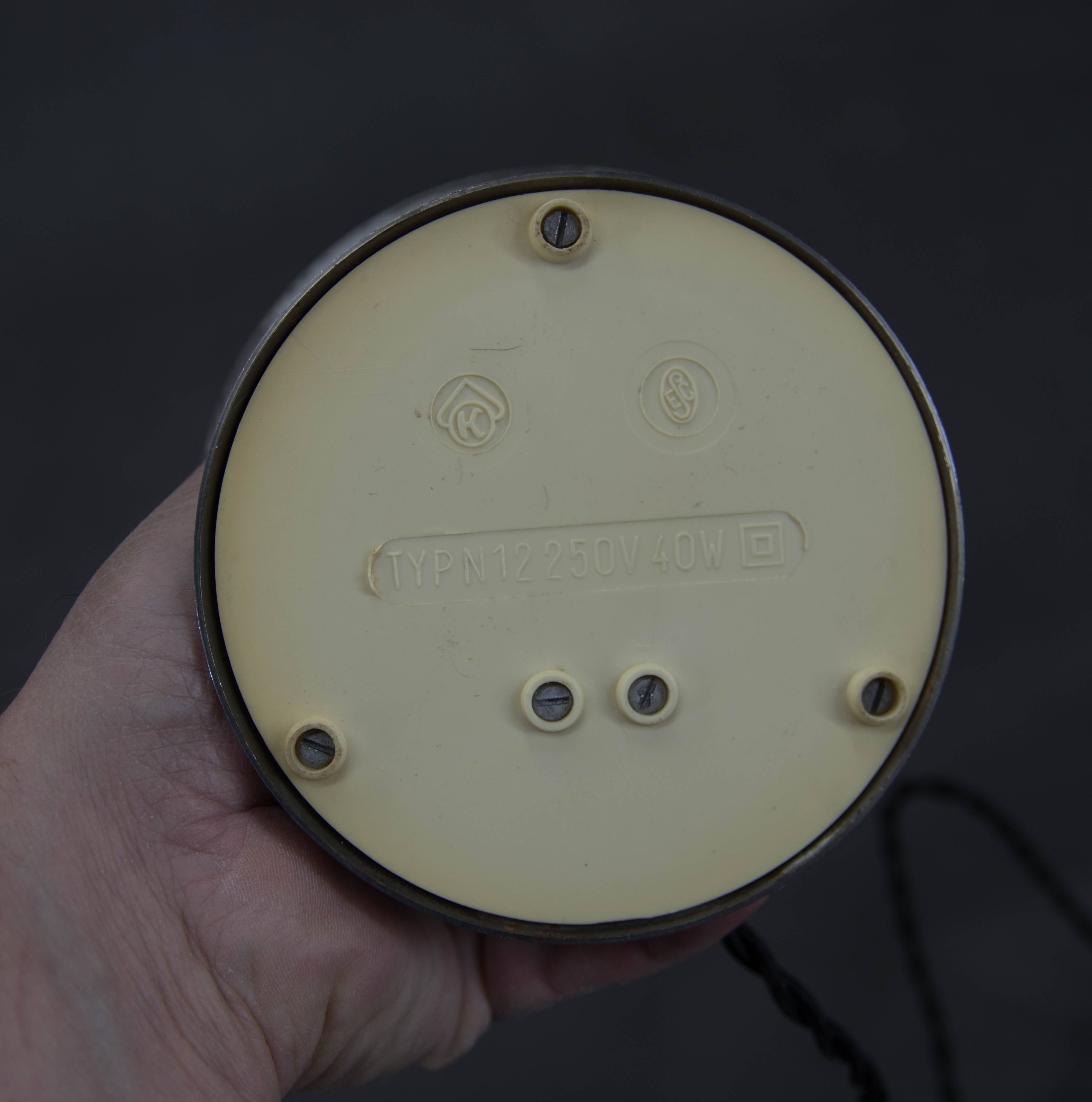 Bauhaus  Nickel "Mushroom" Table Lamp, Czechoslovakia, 1930s