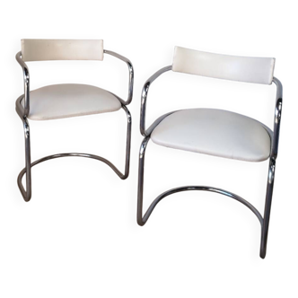 Pair of vintage canteliver armchairs from Zug, Victoria, Switzerland.