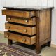 19th-century Empire commode in walnut with a grey St Anne marble top.