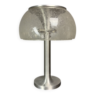 Large Mid-Century Space Age Glass Mushroom Table Lamp from Temde Leuchten
