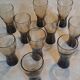 Set of 10 smoked glasses from the 60s/70s