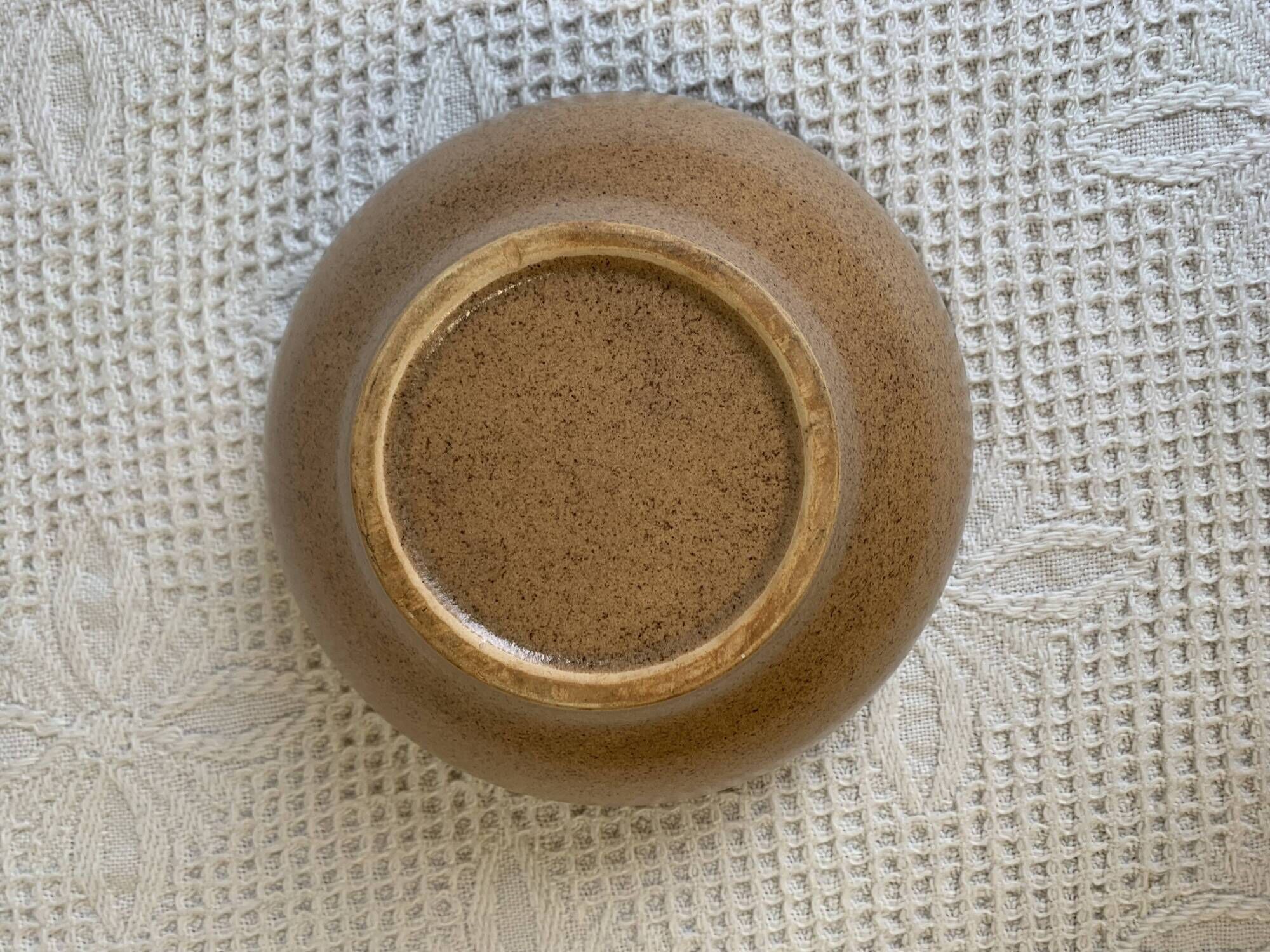 Large Longchamp glazed stoneware salad bowl, dating from the 1970s, in brown tones
