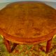 Oval table Art Deco period 1925, magnifying glass of Elm