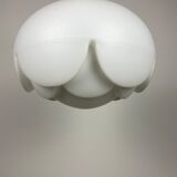 Large frosted glass pendant light by Peill and Putzler Seerose / Artichoke XL 1970