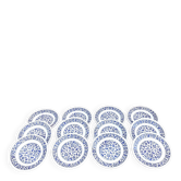 12 ceramic cheese/dessert plates with floral decoration
