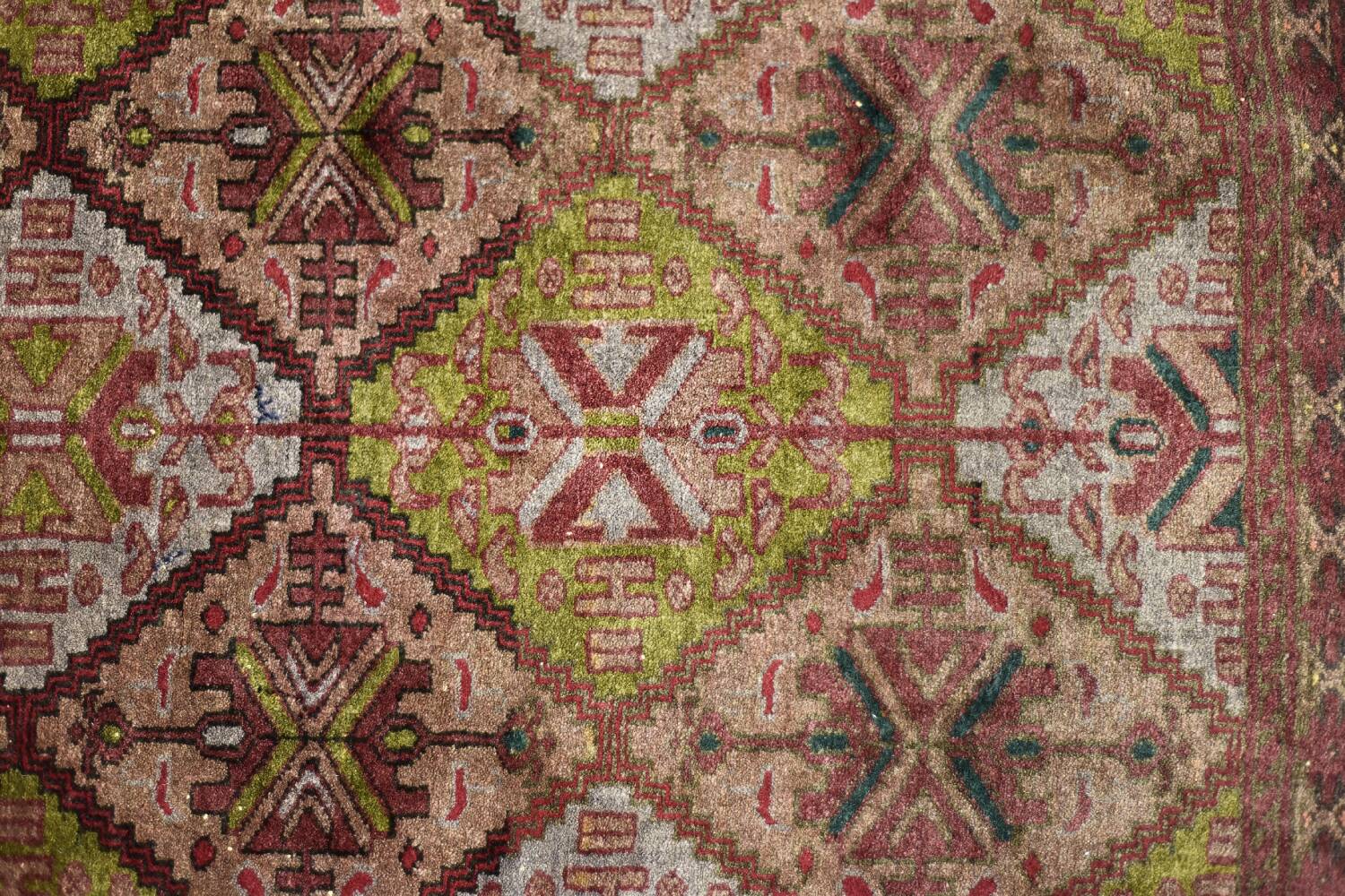 Vintage handwoven Turkmen Ersari oriental rug, 1950s.