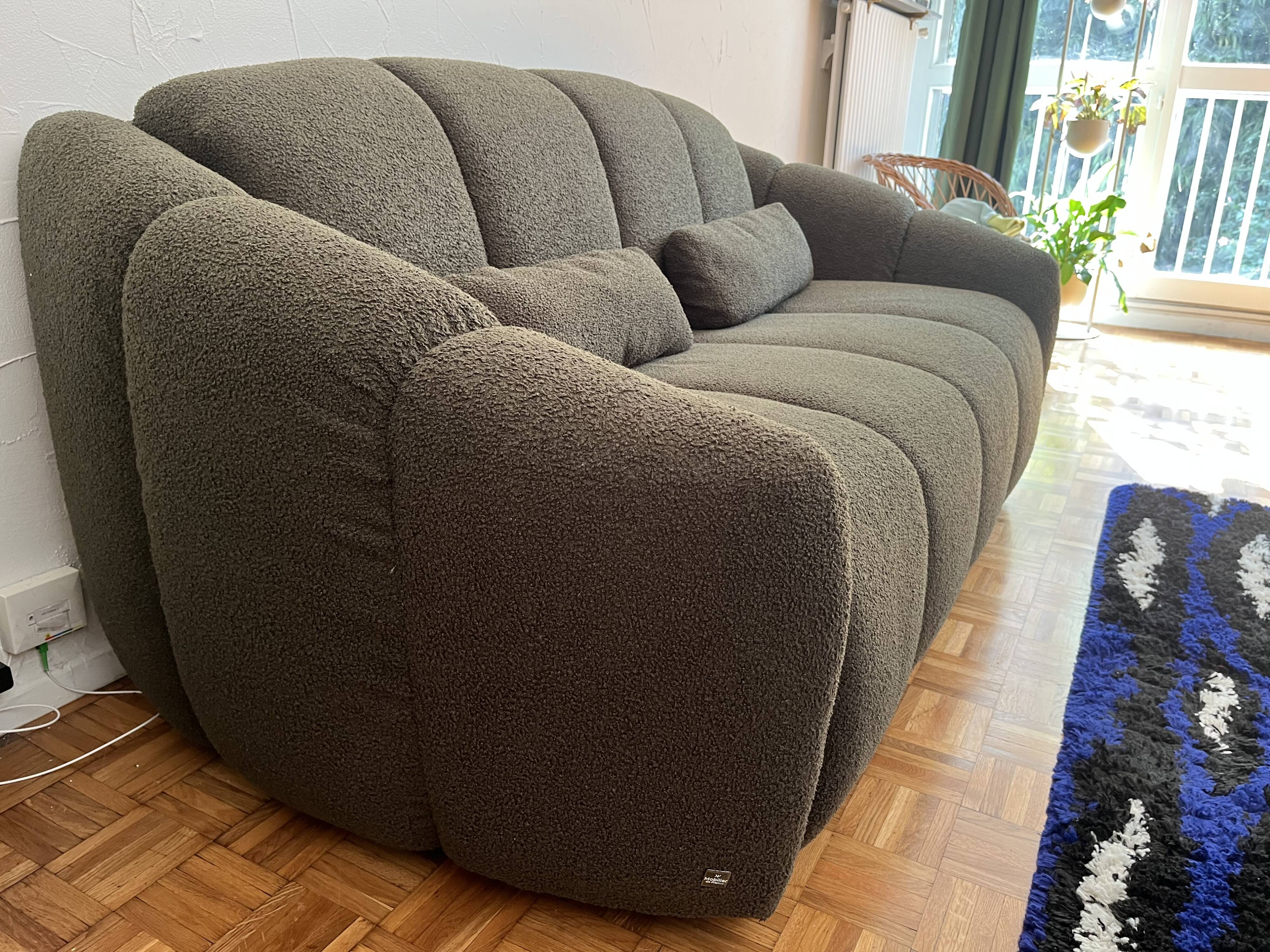 Kaki convertible teddy sofa furniture from France