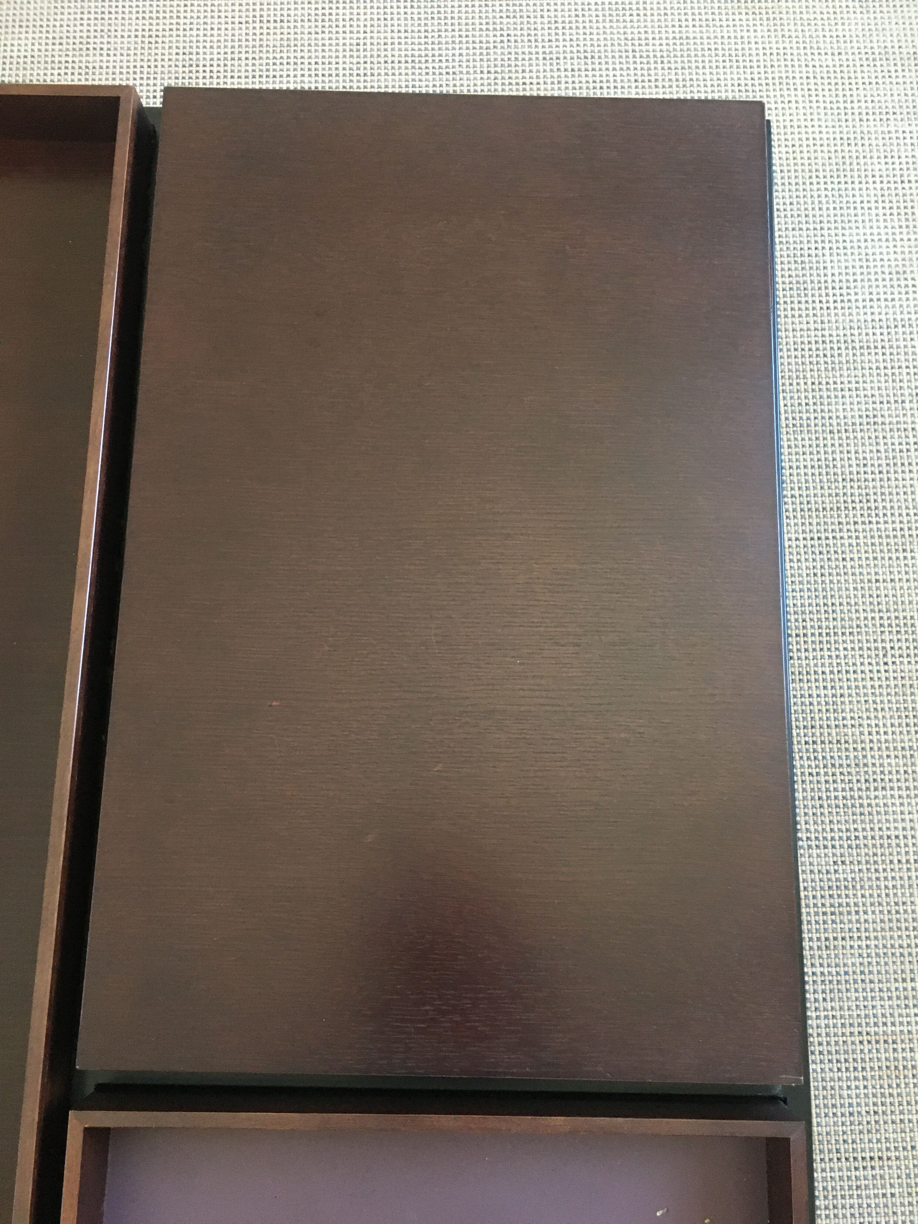 Large wooden and metal design coffee table