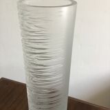 Engraved glass vase