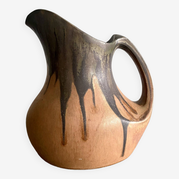 Denbac pitcher, flamed terracotta, 1900