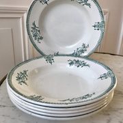 Lot of 6 hollow plates Terre de Fer Saint-Amand late nineteenth