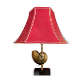Shell lamp with gilded brass
