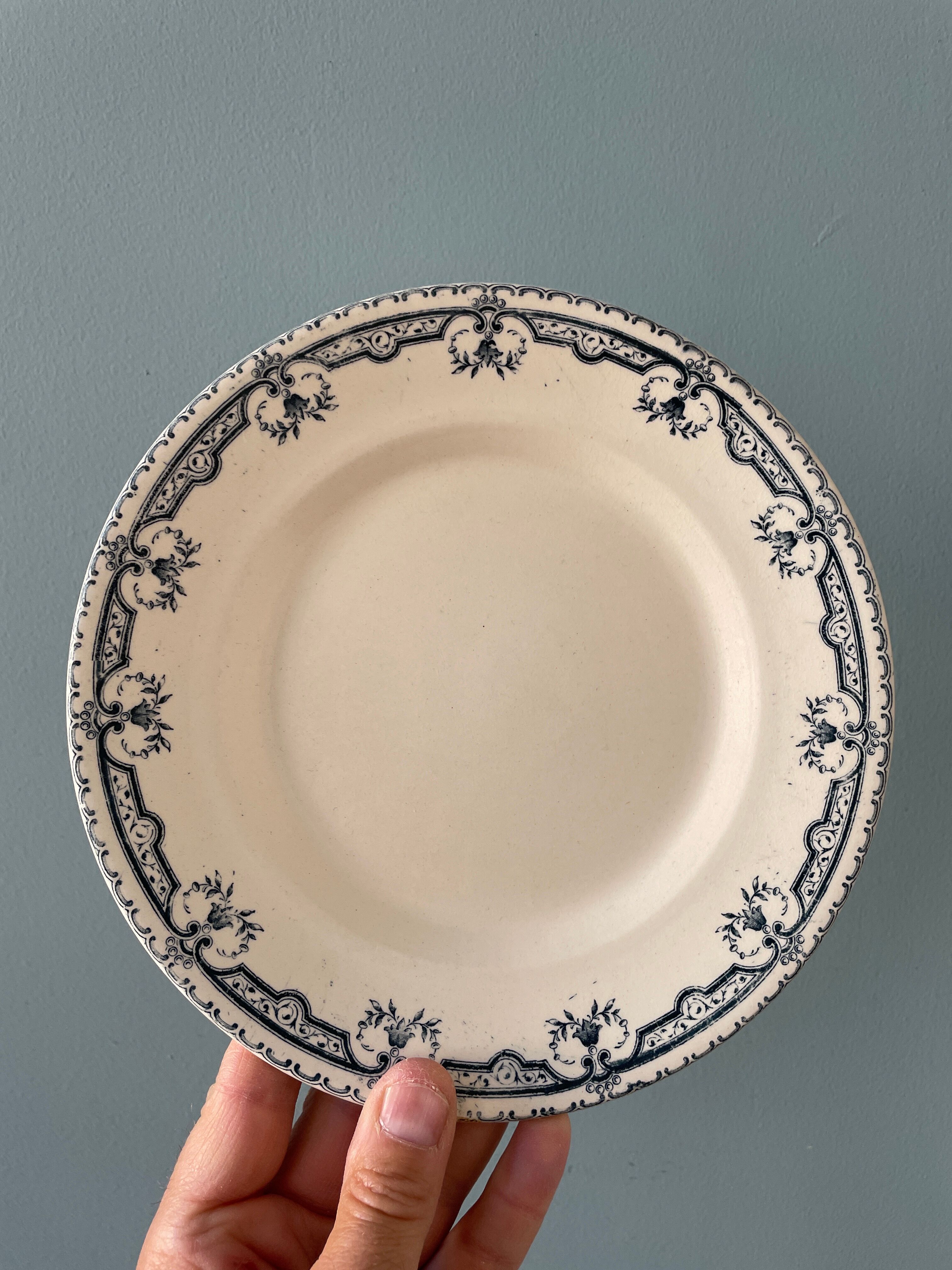Set of 7 plates Terre de Fer XIXth mismatched