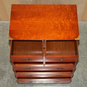 Vintage Military Campaign style chest of drawers in golden oak