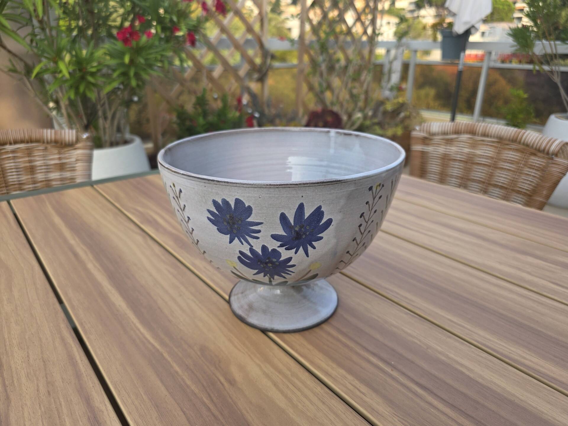 Large Footed Bowl Vallauris vintage – Gérard Hoffman Signed HOF