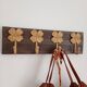 Vintage-style wall coat rack – 4 golden cast iron hooks – 40 cm