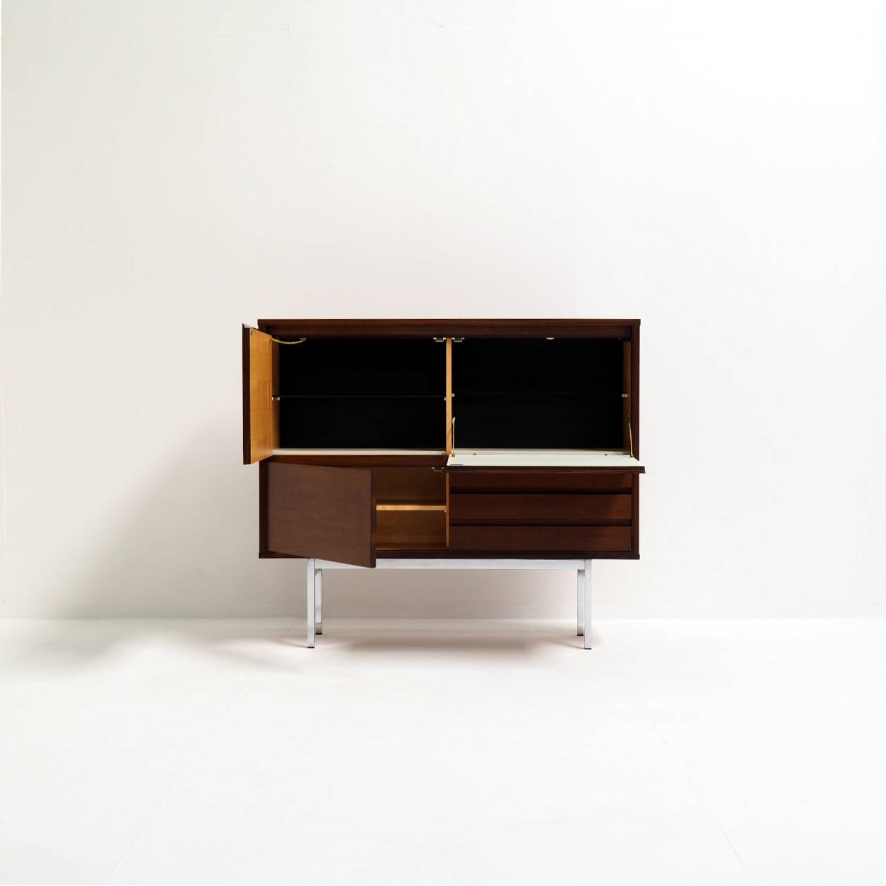 1960s Vintage Bar Cabinet in the Style of Alain Richard