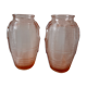 Duo of pink art deco vases