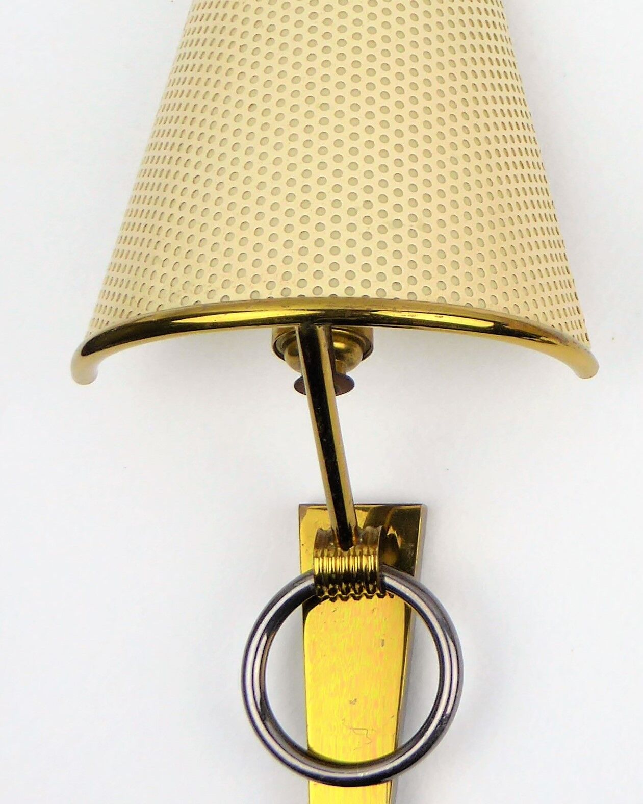 "Ring" sconces Lunel perforated metal, 1950